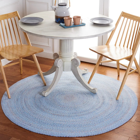 Safavieh Braided 5'-0" x 5'-0" Rug in Light Blue / Red