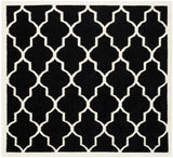 Safavieh Dhurries 6'-0" x 6'-0" Rug in Black / Ivory