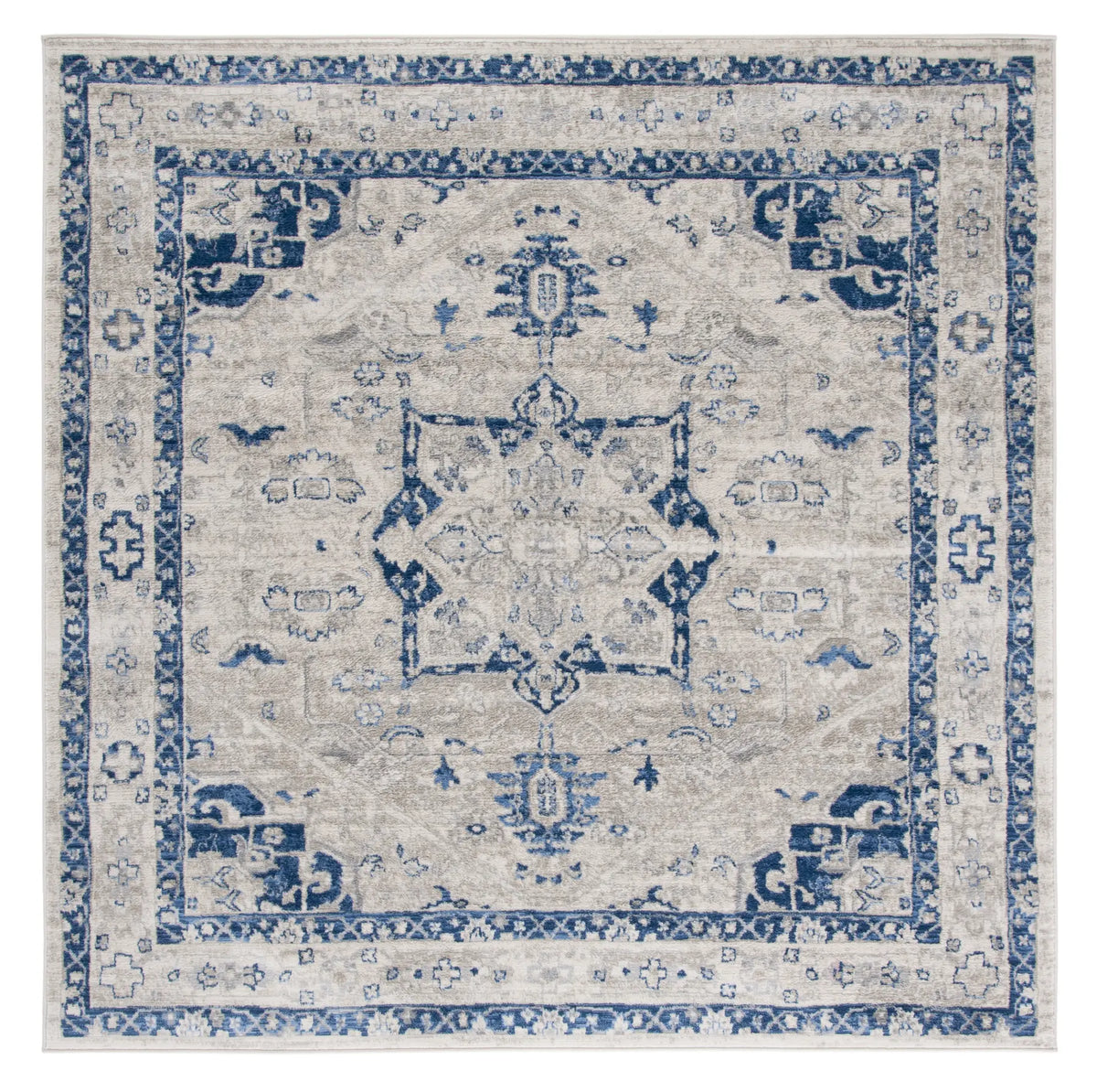 Safavieh Brentwood 6'-7" x 6'-7" Rug in Beige / Blue