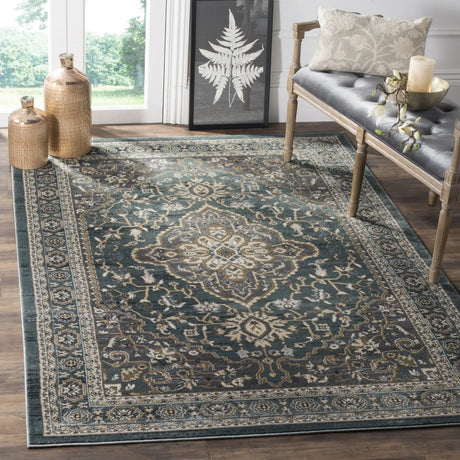 Safavieh Lyndhurst 4'-0" x 6'-0" Rug in Teal / Grey