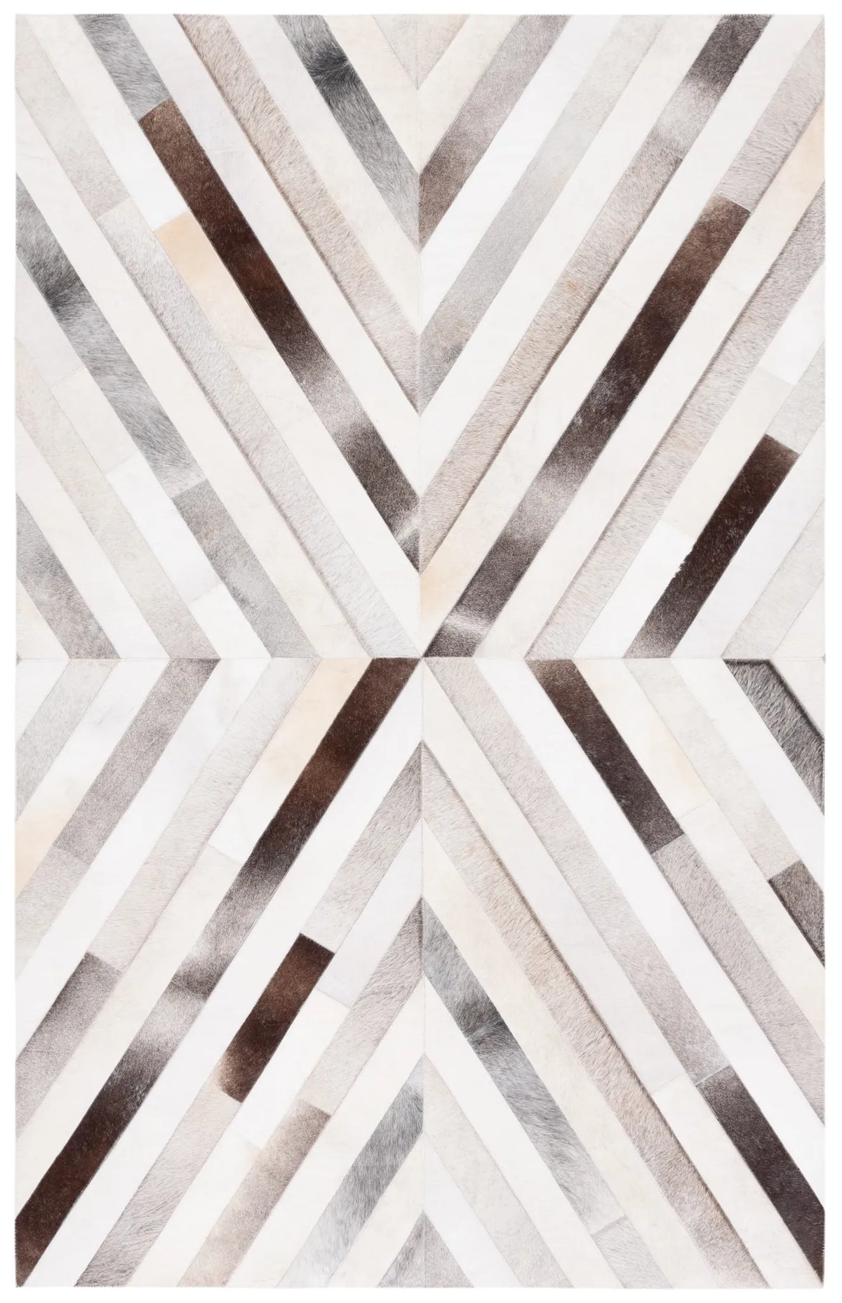 Safavieh Studio Leather 4'-0" x 6'-0" Rug in Grey / Brown