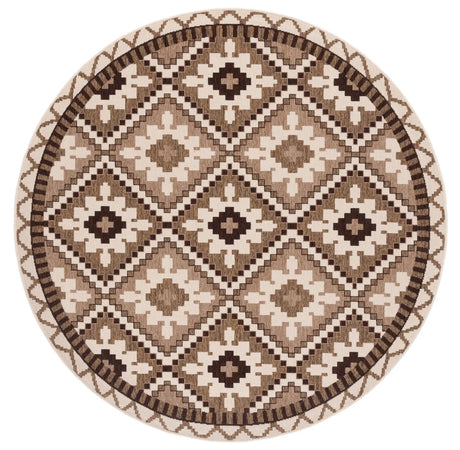 Safavieh Veranda 6'-7" x 6'-7" Rug in Creme / Brown