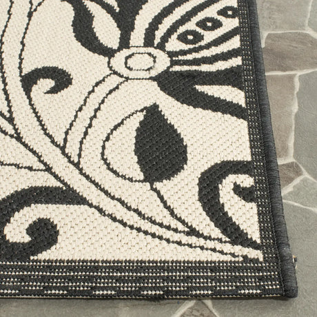 Safavieh Courtyard 2'-3" x 10'-0" Rug in Sand / Black