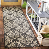 Safavieh Courtyard 2'-3" x 8'-0" Rug in Black / Creme