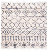 Safavieh Berber Fringe Shag 6'-7" x 6'-7" Rug in Cream / Grey