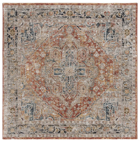 Safavieh Silverado 6'-4" x 6'-4" Rug in Rust / Blue
