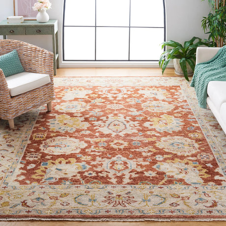 Safavieh Samarkand 10'-0" x 14'-0" Rug in Rust / Beige