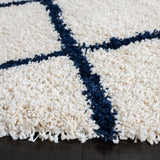 Safavieh Hudson Shag 7'-0" x 7'-0" Rug in Ivory / Navy