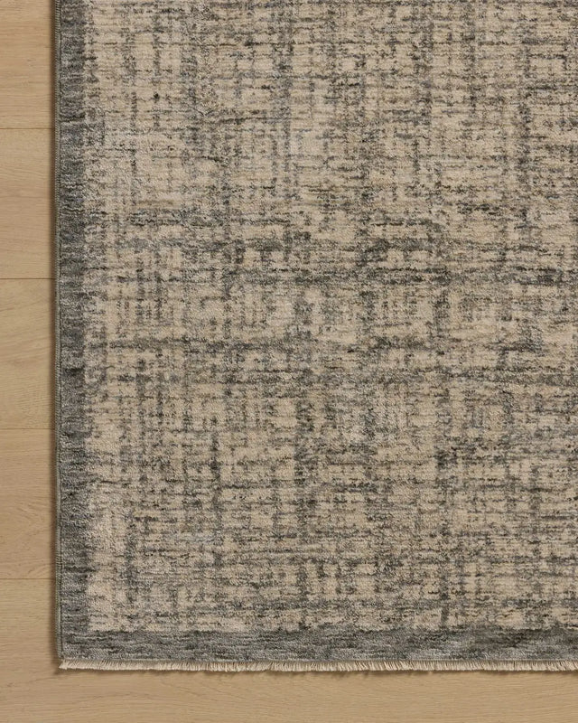 Loloi Winston WIT-01 Denim / Bone Rug - corner on wood
