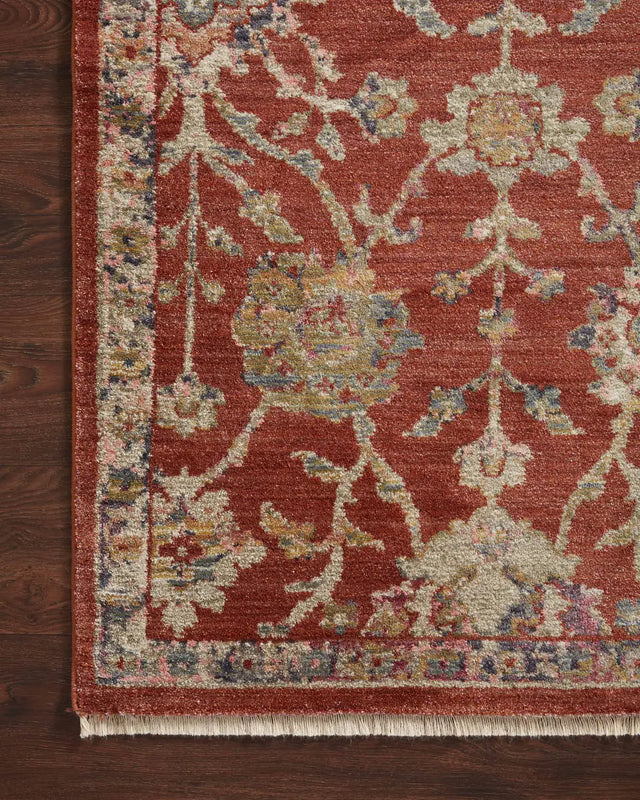 Loloi Giada Gia-05 Red/Multi Rugs - corner on wood