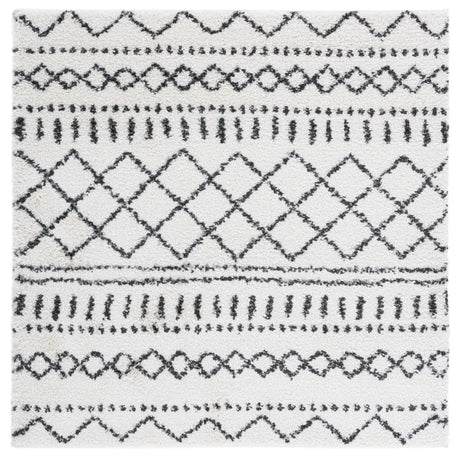 Safavieh Arizona Shag 5'-1" x 5'-1" Rug in Ivory / Black