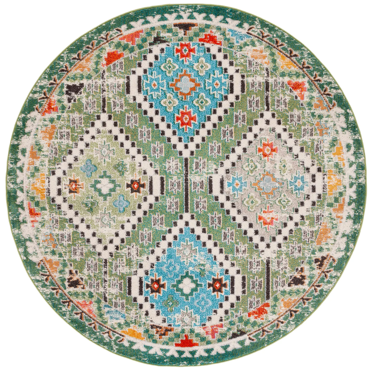 Safavieh Madison 6'-7" x 6'-7" Rug in Green / Beige