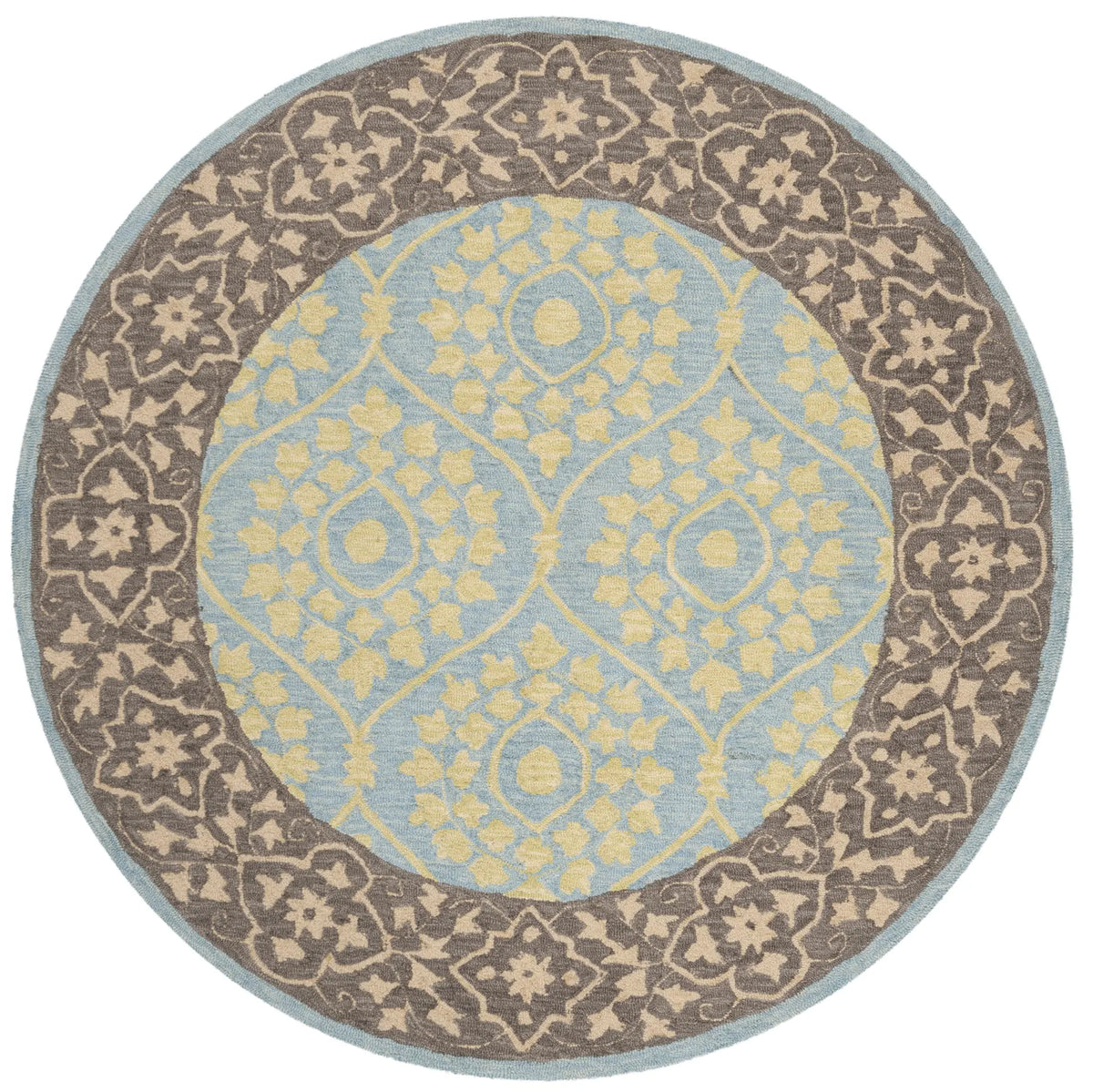 Safavieh Suzani 5'-0" x 5'-0" Rug in Chocolate / Yellow