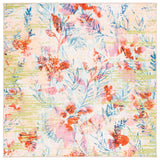 Safavieh Paint Brush 6'-7" x 6'-7" Rug in Blue / Blush Pink