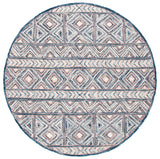Safavieh Micro-Loop 5'-0" x 5'-0" Rug in Pink / Blue