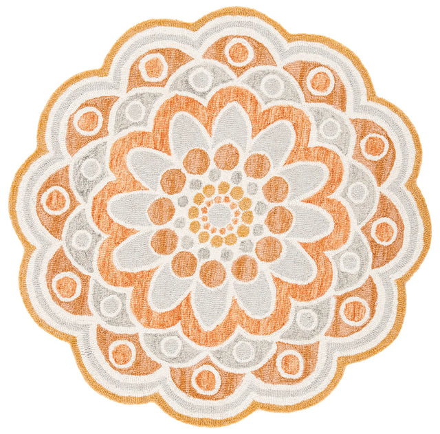 Safavieh Novelty 4'-0" x 4'-0" Rug in Grey / Rust