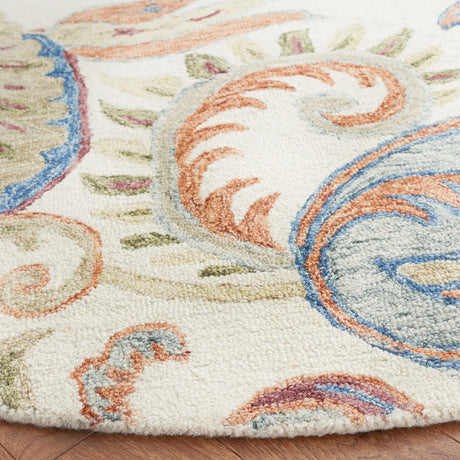 Safavieh Micro-Loop 6'-0" x 6'-0" Rug in Ivory / Rust