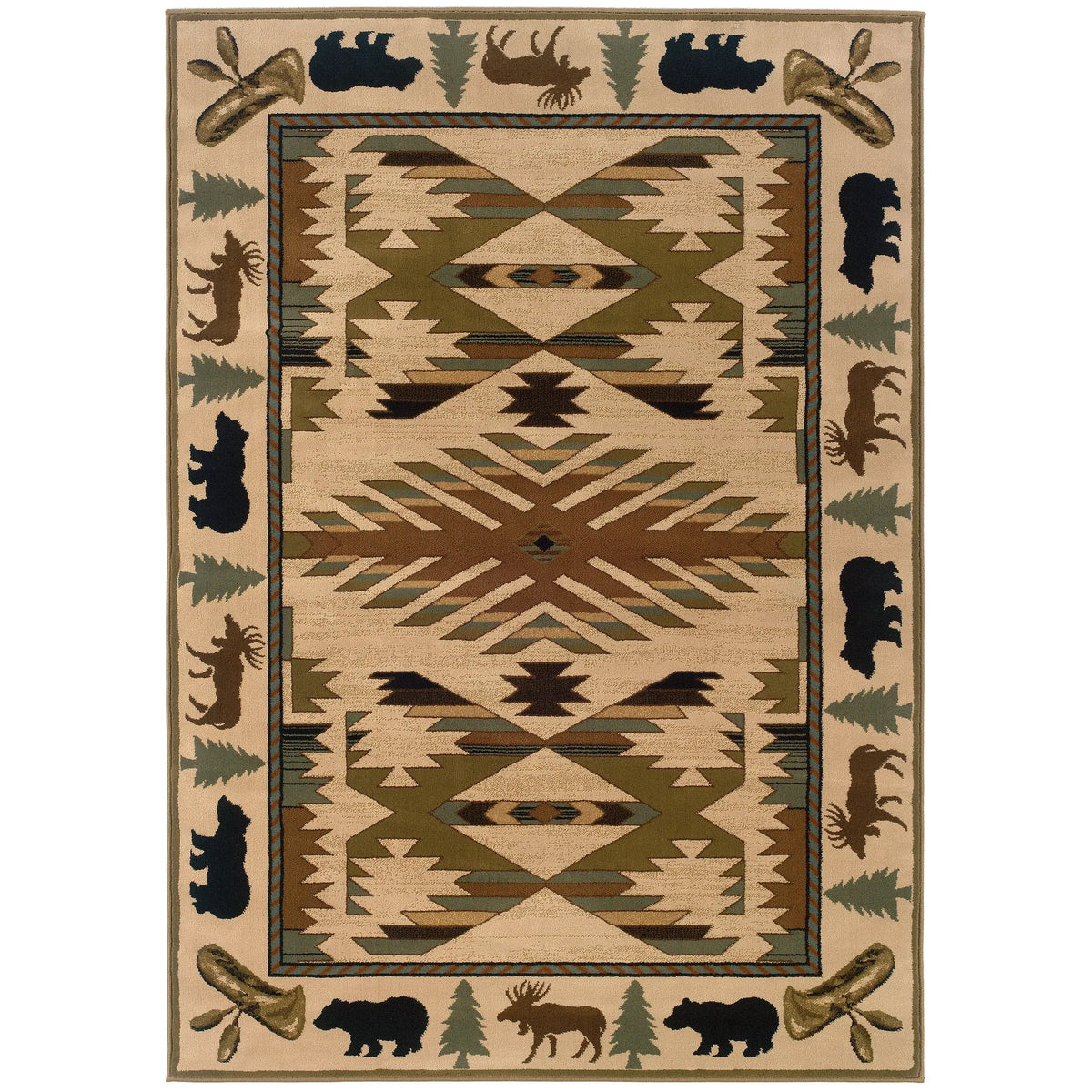Oriental Weavers Sphinx Hudson 1072a Ivory / Green Rugs - main flat