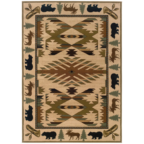 Oriental Weavers Sphinx Hudson 1072a Ivory / Green Rugs - main flat