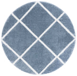 Safavieh Tahoe Shag 6'-7" x 6'-7" Rug in Blue / White