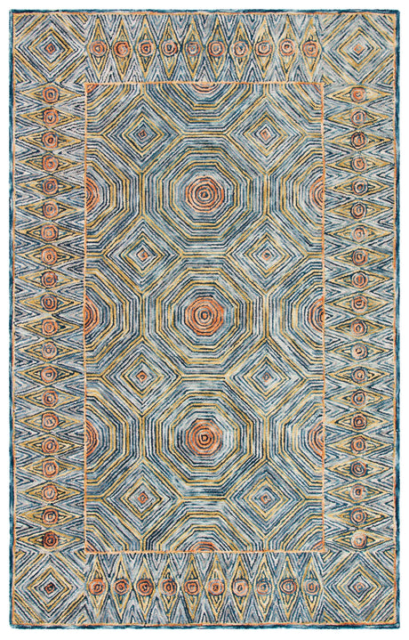Safavieh Micro-Loop 4'-0" x 6'-0" Rug in Green / Blue
