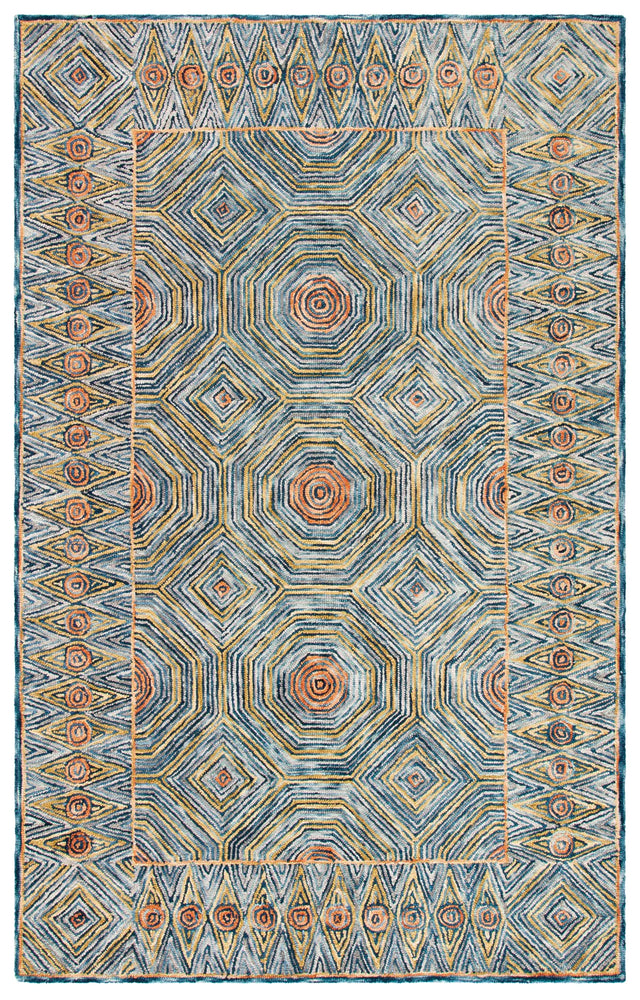 Safavieh Micro-Loop 4'-0" x 6'-0" Rug in Green / Blue