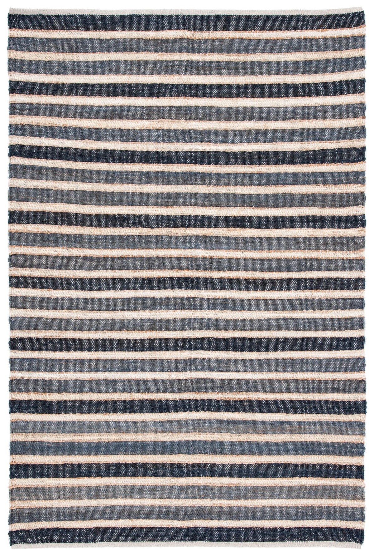 Safavieh Striped Kilim 4'-0" x 6'-0" Rug in Charcoal / Ivory