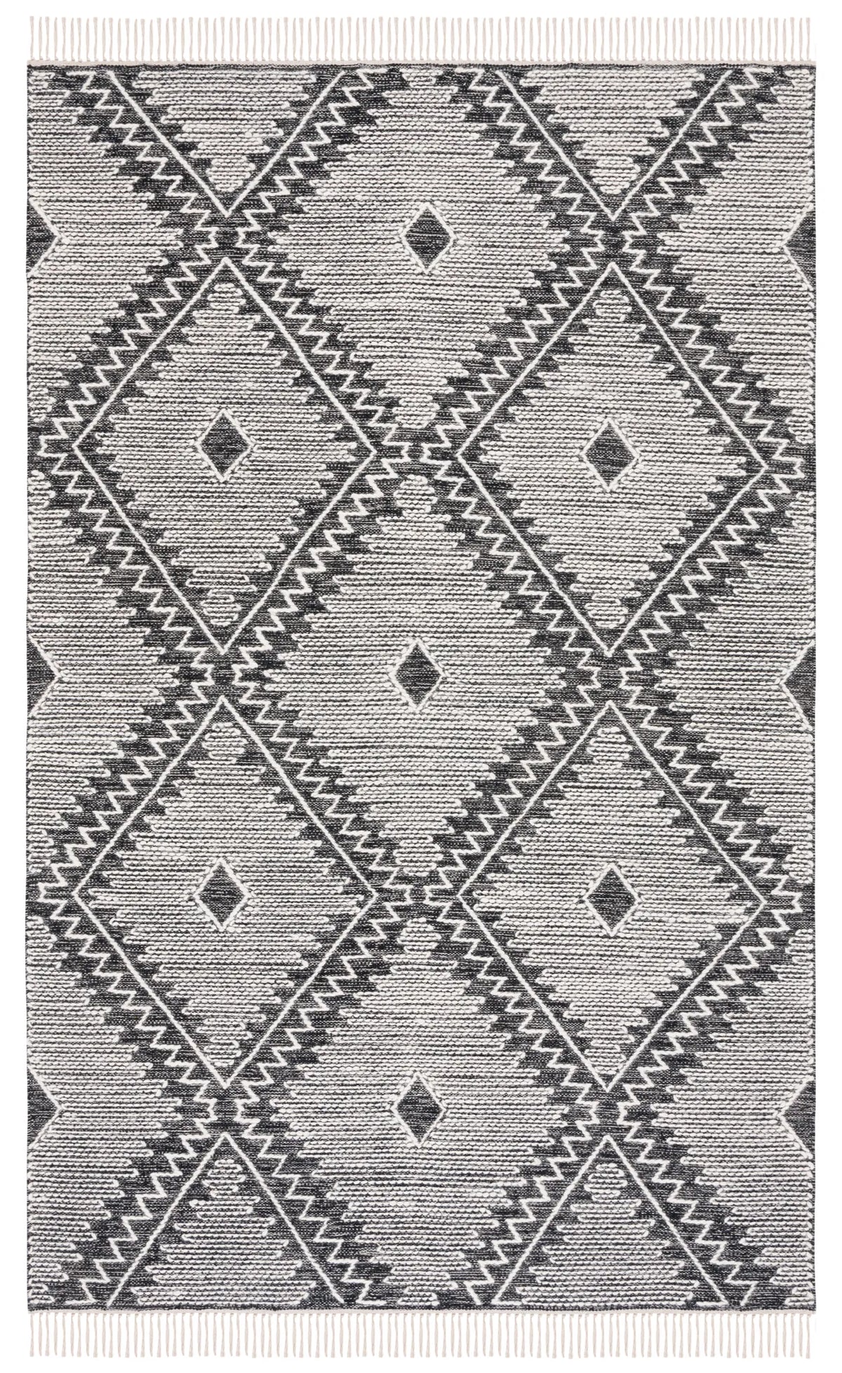 Safavieh Kilim 4'-0" x 6'-0" Rug in Ivory / Black