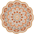 Safavieh Novelty 3'-0" x 3'-0" Rug in Grey / Rust