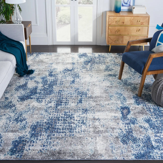 Safavieh Aston 10'-0" x 14'-0" Rug in Navy / Grey