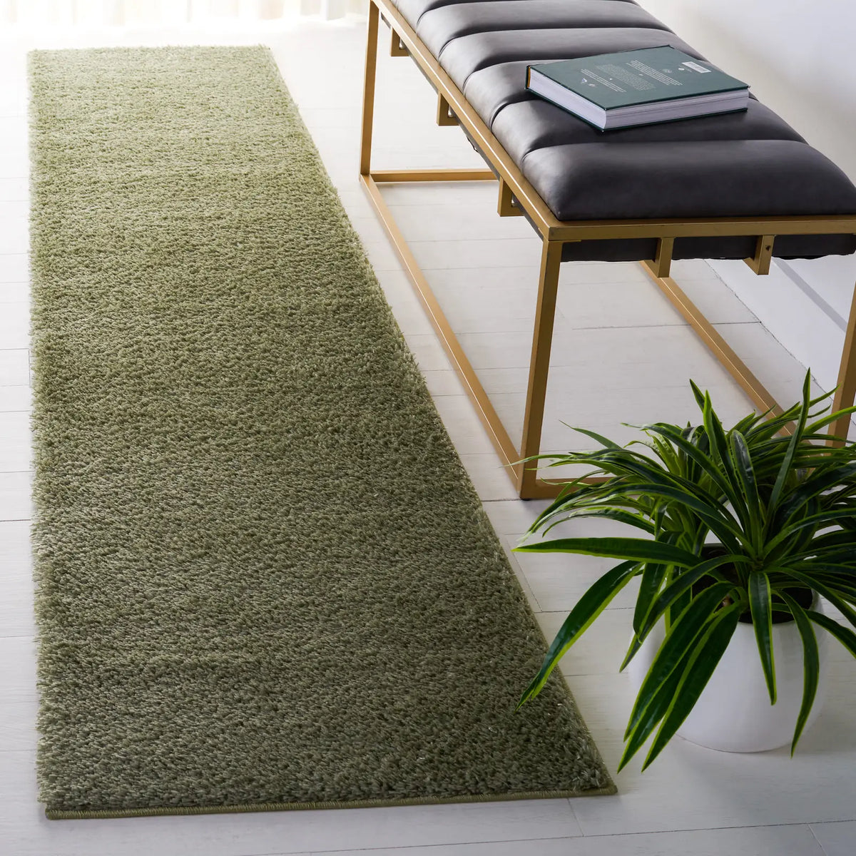 Safavieh Tahoe Shag 2'-0" x 11'-0" Rug in Sage