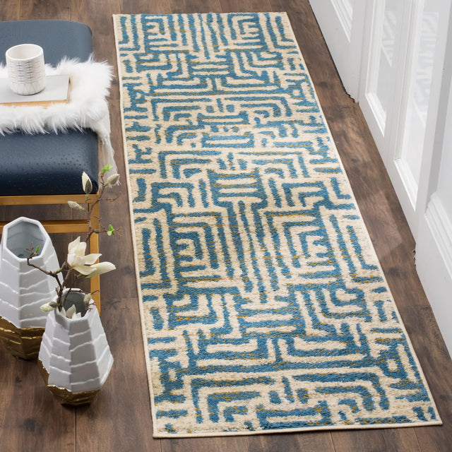Safavieh Amsterdam 2'-3" x 8'-0" Rug in Ivory / Light Blue
