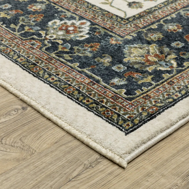 Oriental Weavers Sphinx Vivian VI02B Navy Rugs - corner detail