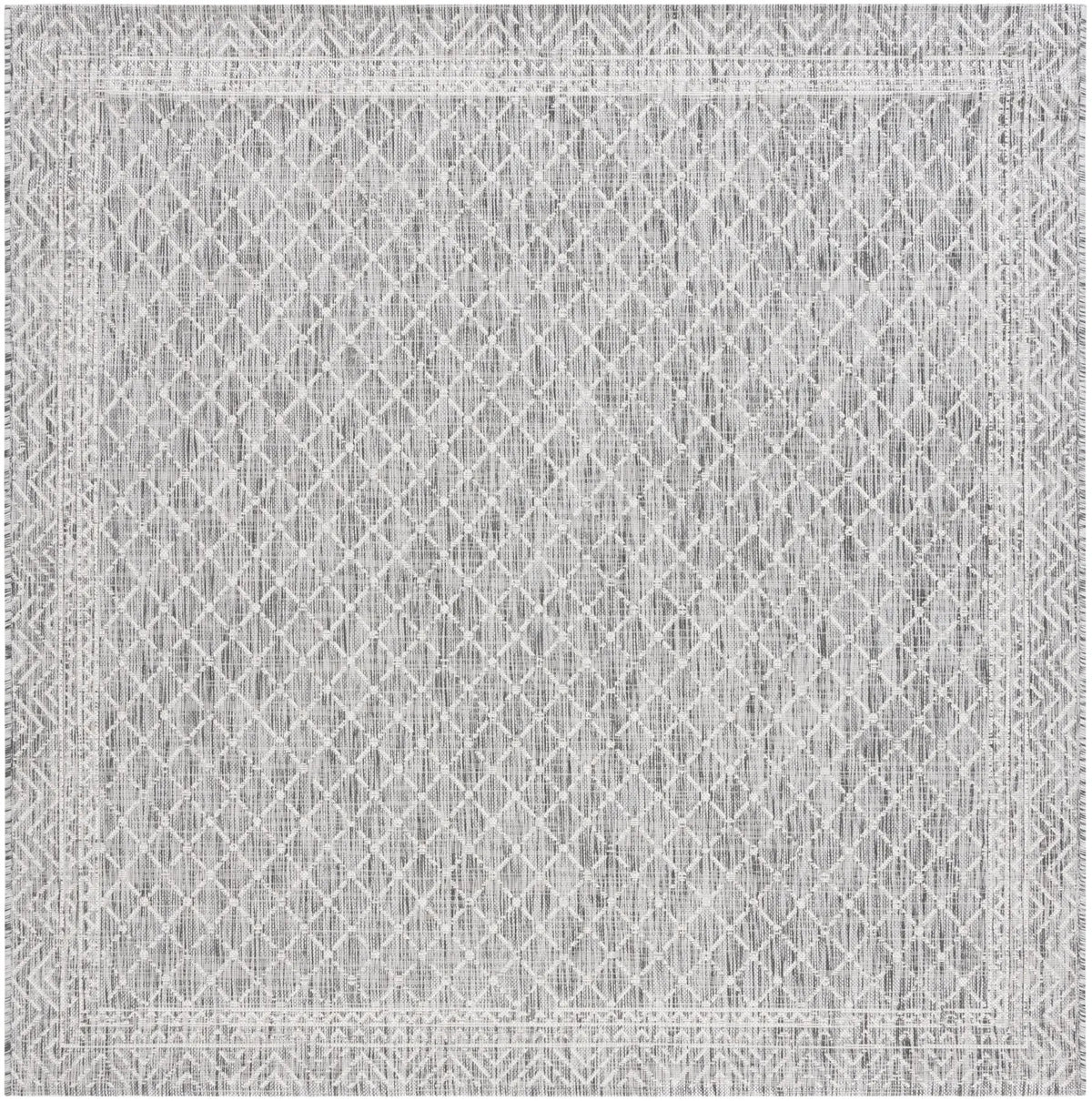 Safavieh Courtyard 6'-7" x 6'-7" Rug in Light Grey / Dark Grey