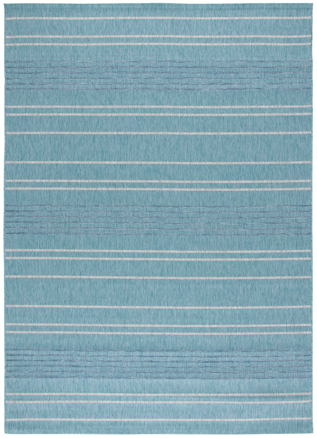 Safavieh Courtyard 6'-7" x 9'-6" Rug in Aqua / Grey