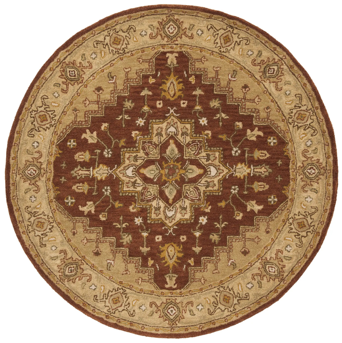 Safavieh Heritage 6'-0" x 6'-0" Rug in Rust / Gold