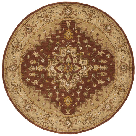 Safavieh Heritage 6'-0" x 6'-0" Rug in Rust / Gold