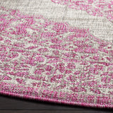 Safavieh Courtyard 5'-3" x 5'-3" Rug in Light Grey / Fuchsia