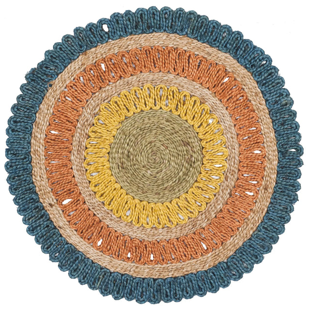 Safavieh Natural Fiber 3'-0" x 3'-0" Rug in Blue / Multi