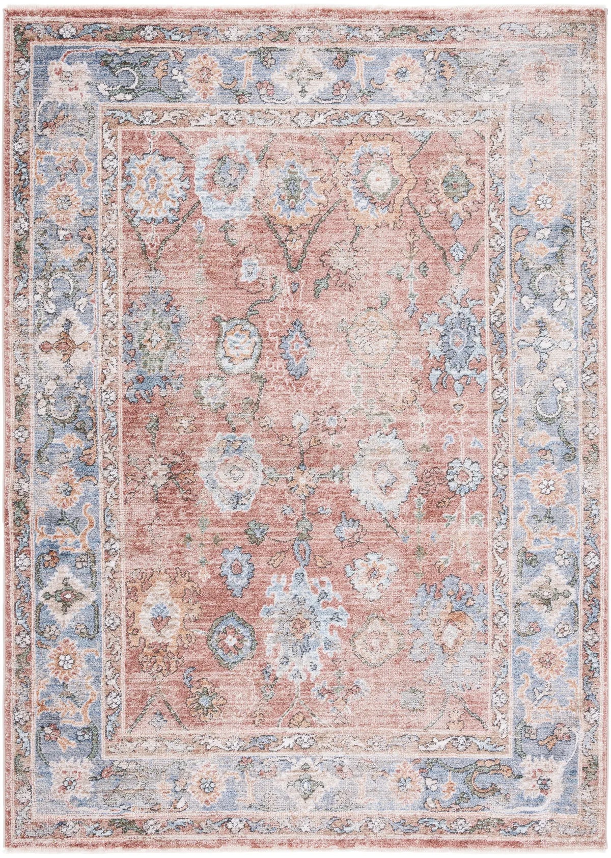 Safavieh Jasmine 4'-5" x 6'-5" Rug in Rust / Blue