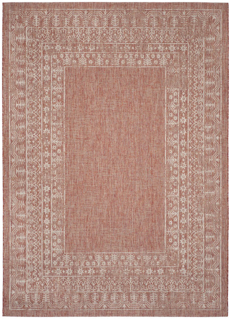 Safavieh Courtyard 6'-7" x 9'-6" Rug in Red / Beige