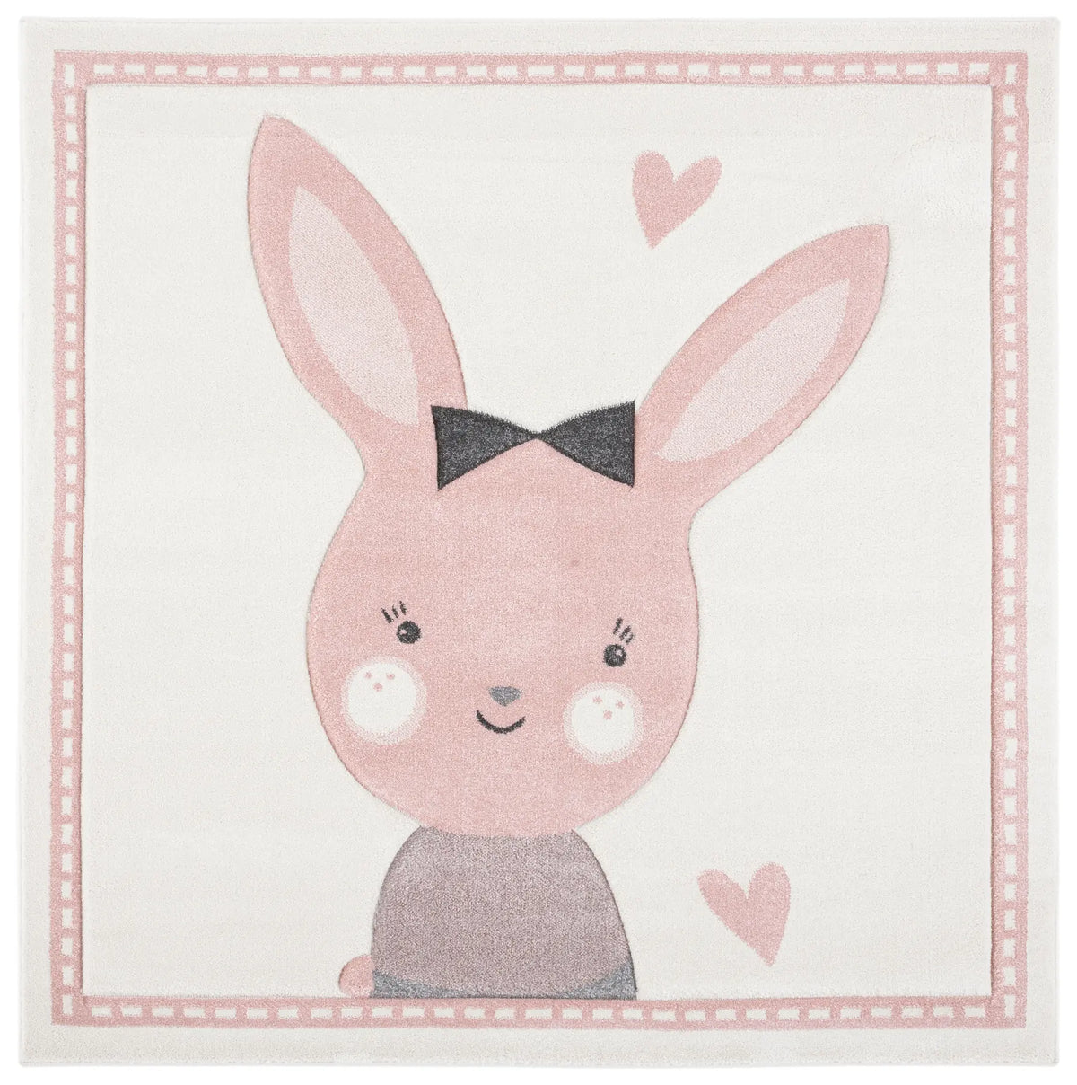 Safavieh Carousel Kids 100 5'-3" x 5'-3" Rug in Ivory / Pink