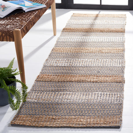 Safavieh Natural Fiber 2'-3" x 8'-0" Rug in Grey / Natural