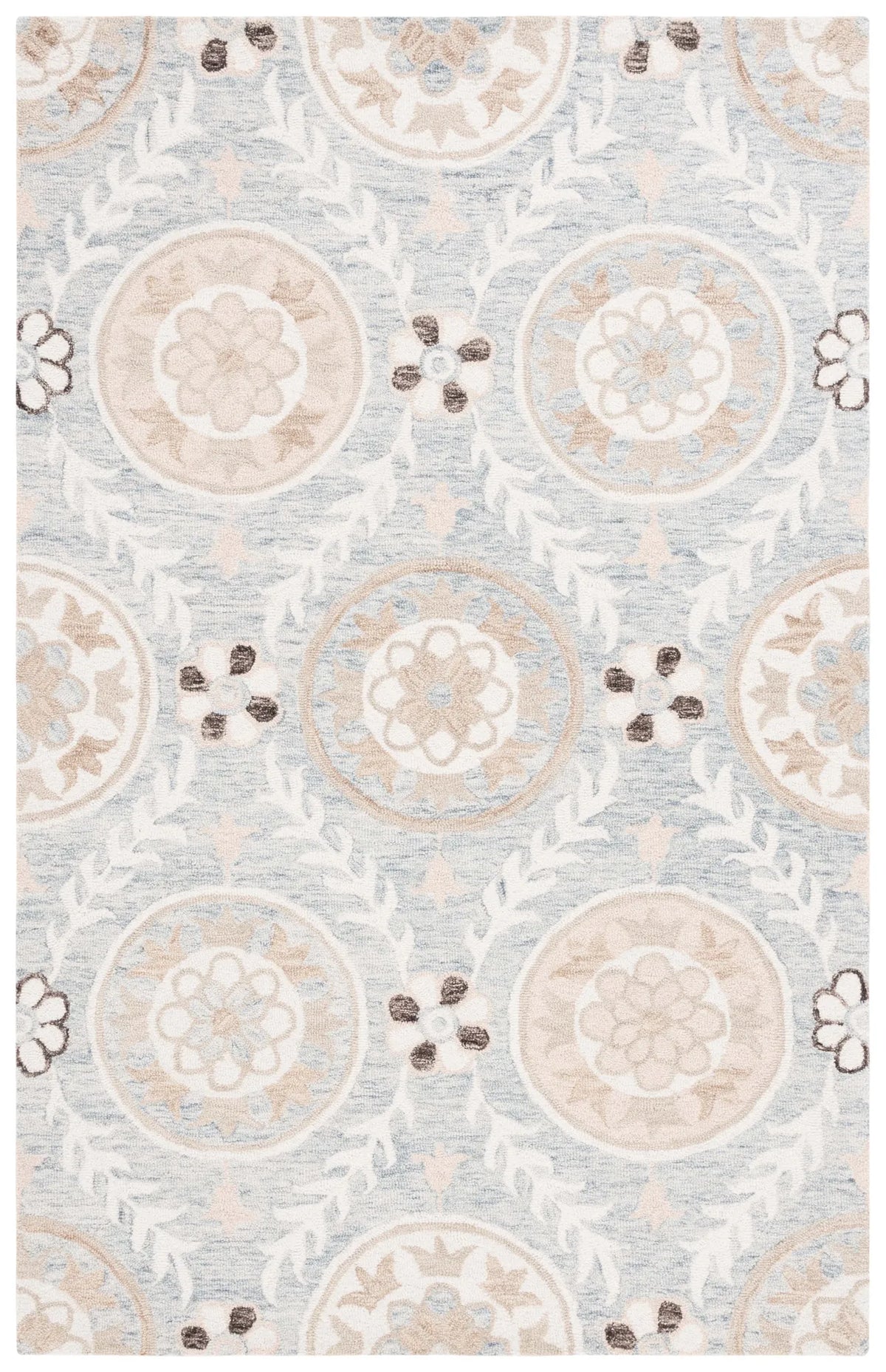 Safavieh Jardin 4'-0" x 6'-0" Rug in Light Grey / Ivory