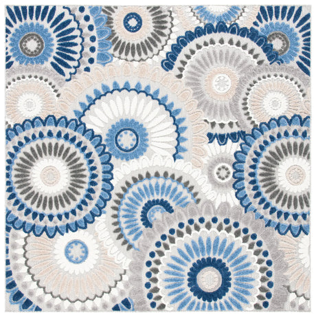 Safavieh Cabana 6'-7" x 6'-7" Rug in Grey / Blue