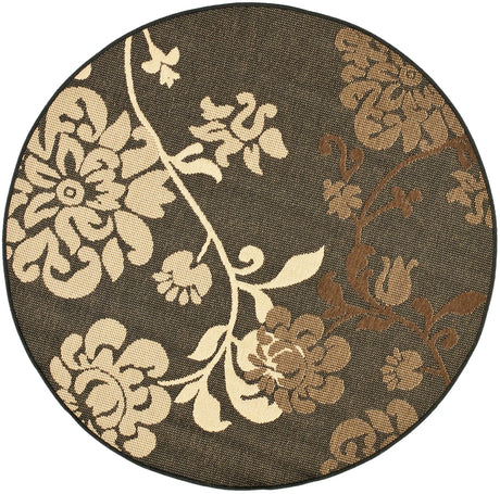Safavieh Courtyard 5'-3" x 5'-3" Rug in Black Natural / Brown