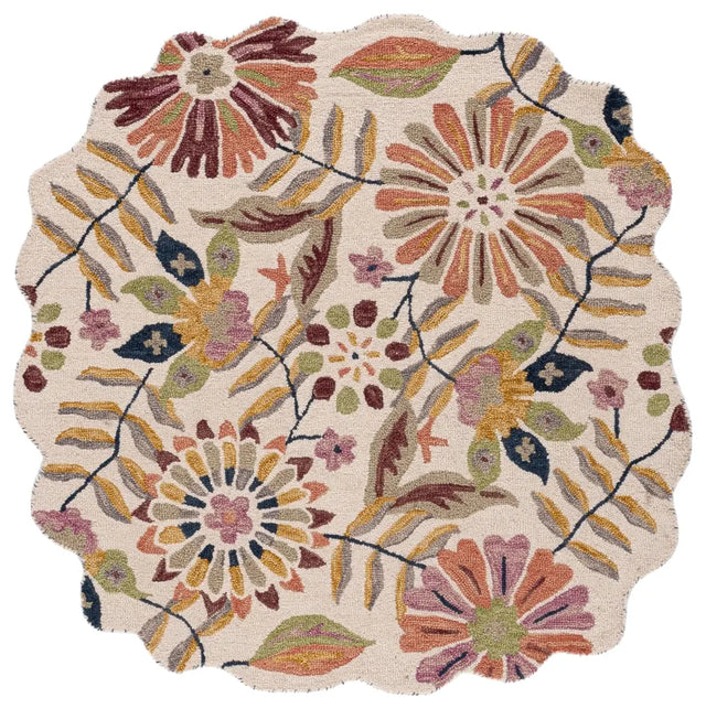 Safavieh Jardin 5'-0" x 5'-0" Rug in Ivory / Green