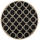 Safavieh Courtyard 7'-10" x 7'-10" Rug in Black / Beige