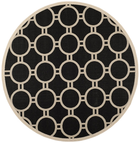 Safavieh Courtyard 7'-10" x 7'-10" Rug in Black / Beige