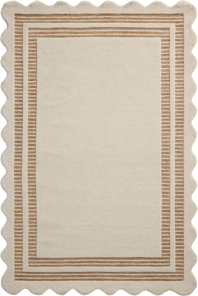 Chris Loves Julia x Loloi Scottie SCO-01 Ivory / Rust Rug - main flat